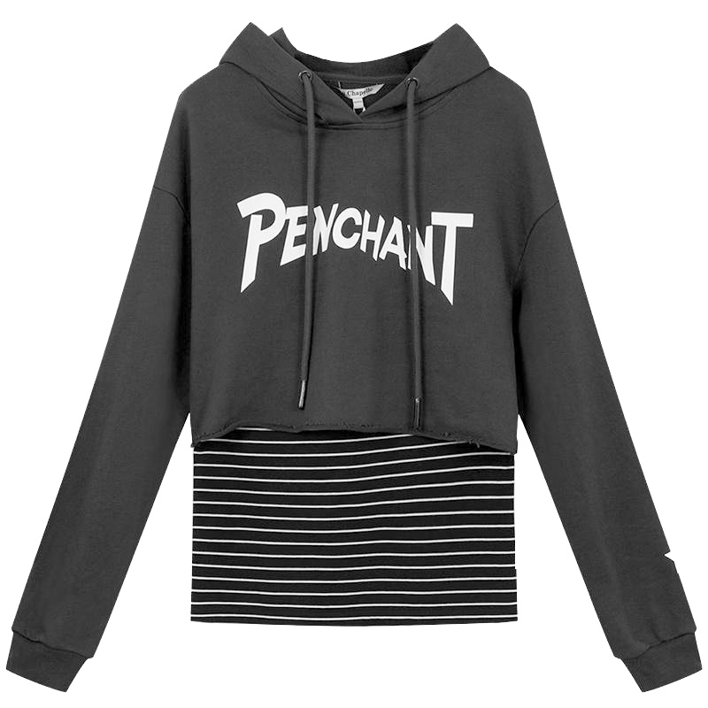 【专柜同款】拉夏贝尔秋冬季两件套卫衣女韩版潮人学生宽松bf风上衣连帽外套10014591