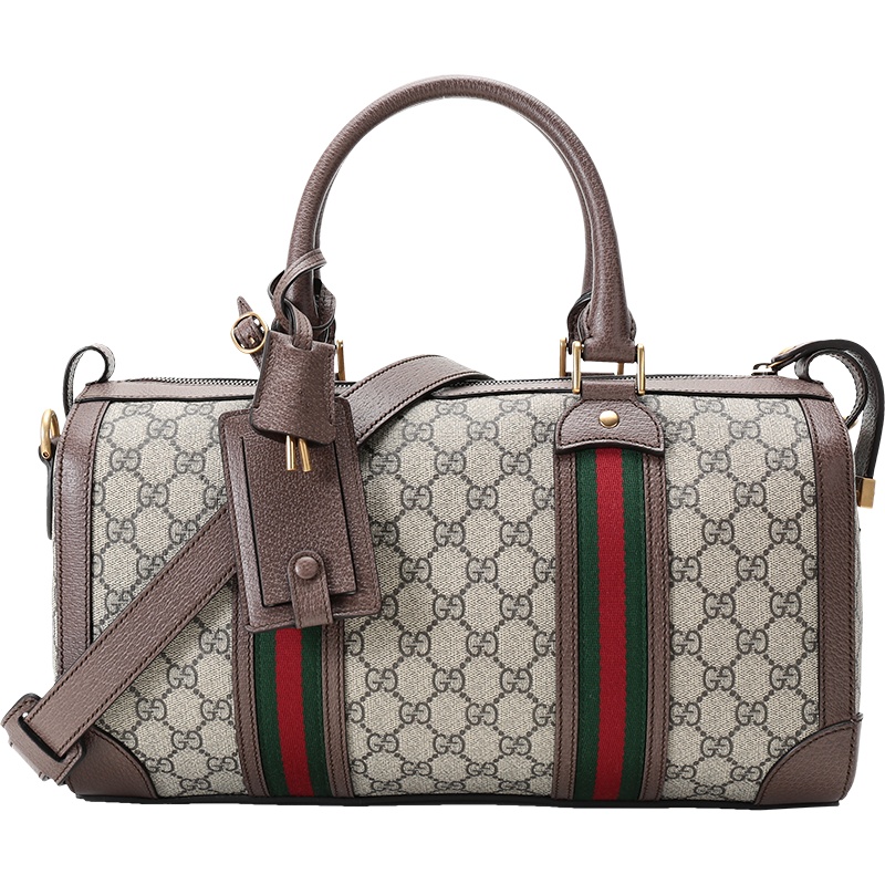 GUCCI 古驰 男女中性 人造帆布/皮革仿古做旧手提单肩斜挎包旅行包波士顿包小号 645017 96IWT