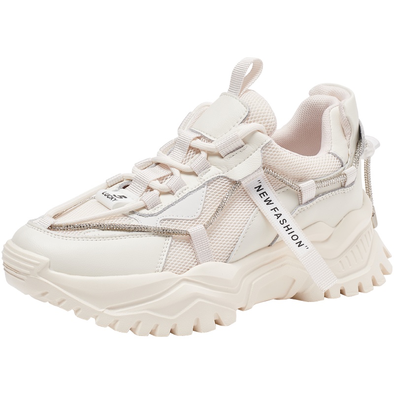 百田森2021秋季新款厚底炸街老爹鞋女网面透气ins港风机能风女鞋