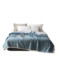 北极绒(Bejirog) 夏季清凉水洗棉羽丝绒夏凉被子 简约单双人条纹格子男士空调被芯