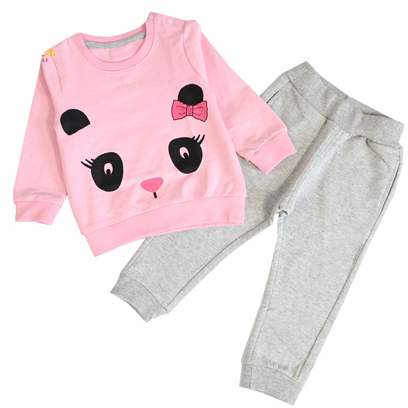 安笛贝乐童装宝宝春装中小童卫衣两件套儿童运动套装女童休闲纯棉毛圈粉色套装80-120cm