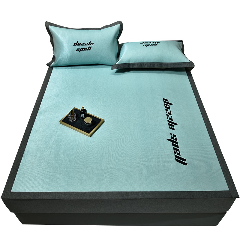 曼凝家纺 床笠款凉感丝空调软席子夏季夏凉可折叠可水洗凉席三件套1.5/1.8米