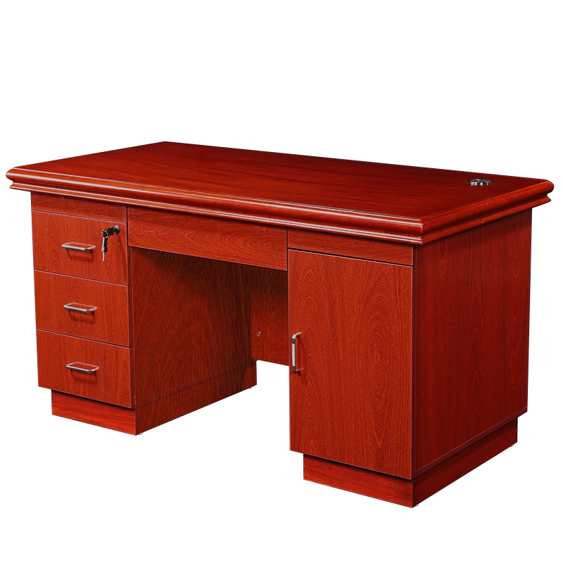 [红心家居]办公电脑桌简约现代1.4米桌油漆班台中班台办公桌