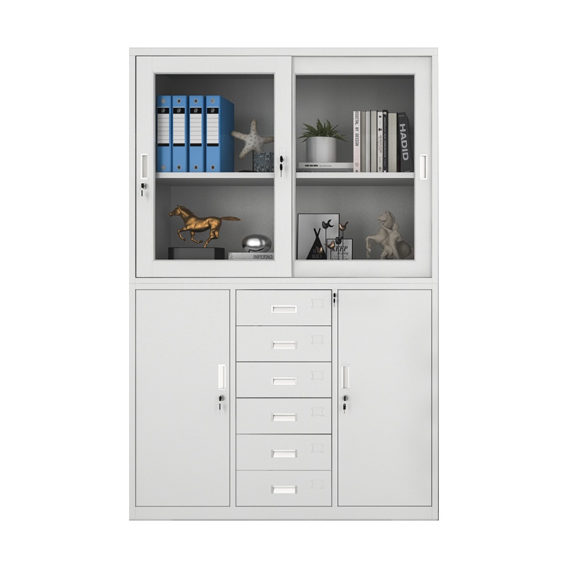 [晋美升]文件柜铁皮柜资料柜财务凭证柜储物柜带锁整理柜子档案柜 宽中六斗文件柜