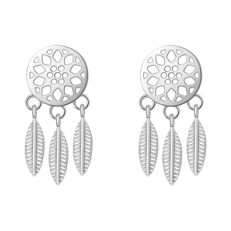 DTOTO 时尚气质耳饰捕梦网 S925银耳钉耳环