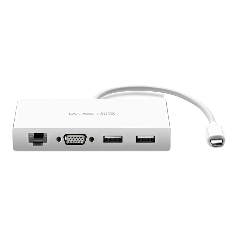 绿联 Type-C扩展坞 适用P30手机苹果MacBook USB-C3.1转VGA转换器 网口数据线转接头40378