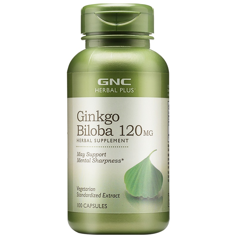 [心血管养护必备]GNC 健安喜 银杏精华胶囊 120毫克 100粒/瓶 美国进口 膳食营养补充剂