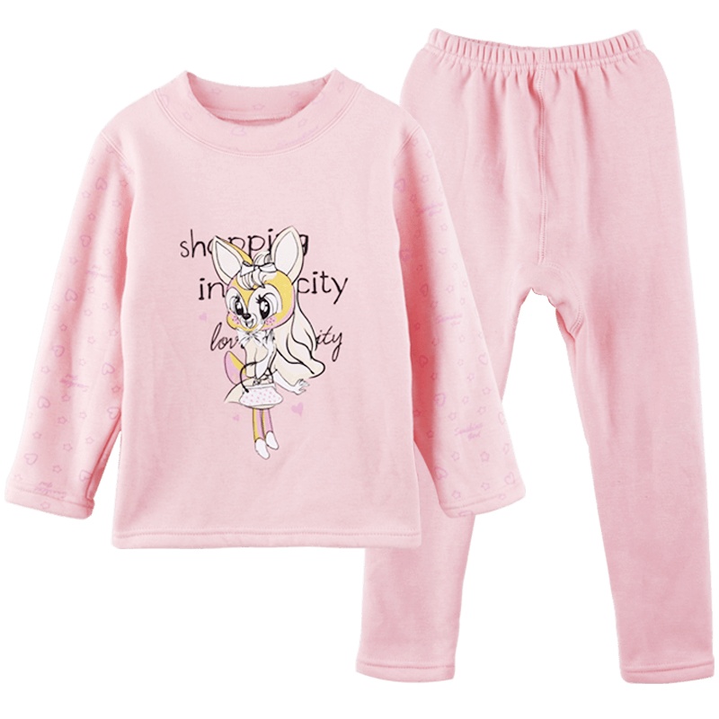 小红豆童装儿童保暖内衣套装加绒加厚男童女童半高领秋衣秋裤宝宝内衣