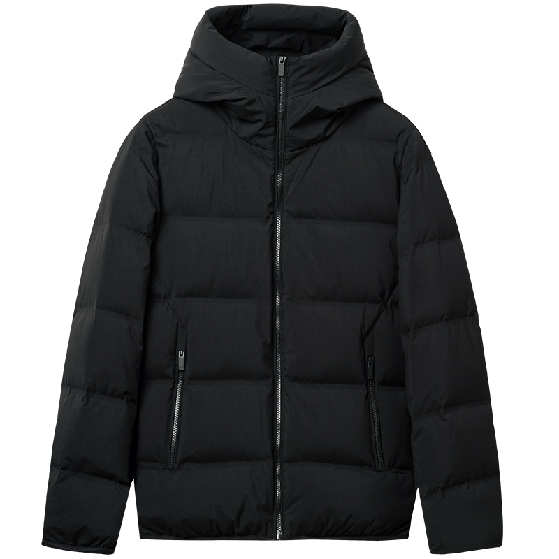 与狼共舞羽绒服男连帽面包服潮2018冬季新款时尚男士黑色外套