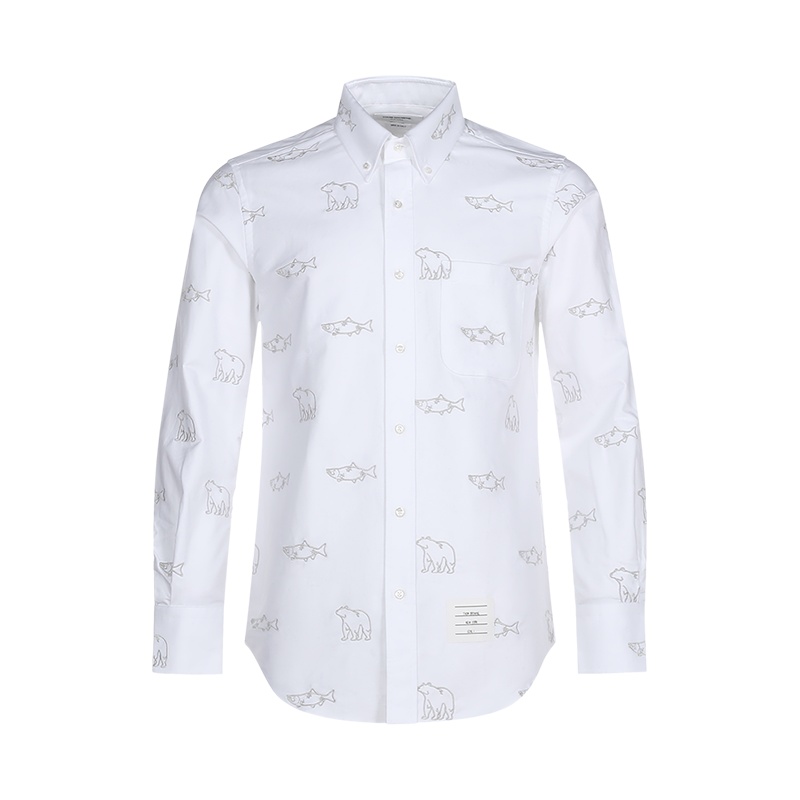 汤姆·布朗 THOM BROWNE 男士 棉/粘胶纤维长袖衬衫MWL272E 07606