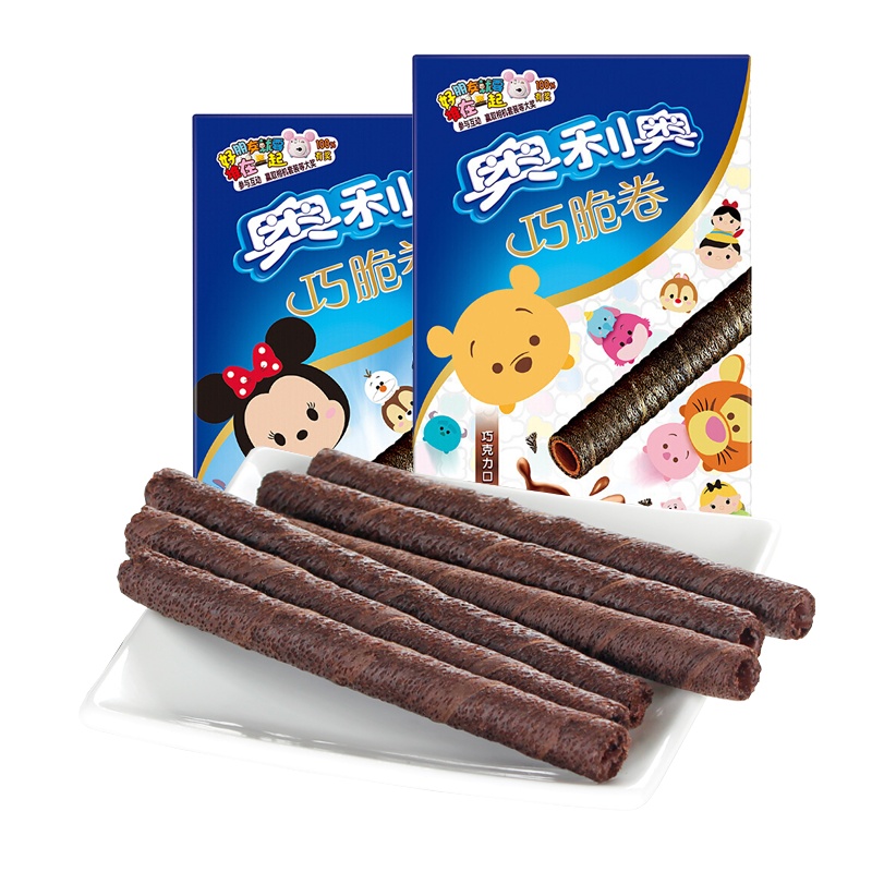 [满199减125元]奥利奥巧脆卷宝可梦卡通装香草味55g夹心蛋卷威化饼小零食 蛋卷/卷类