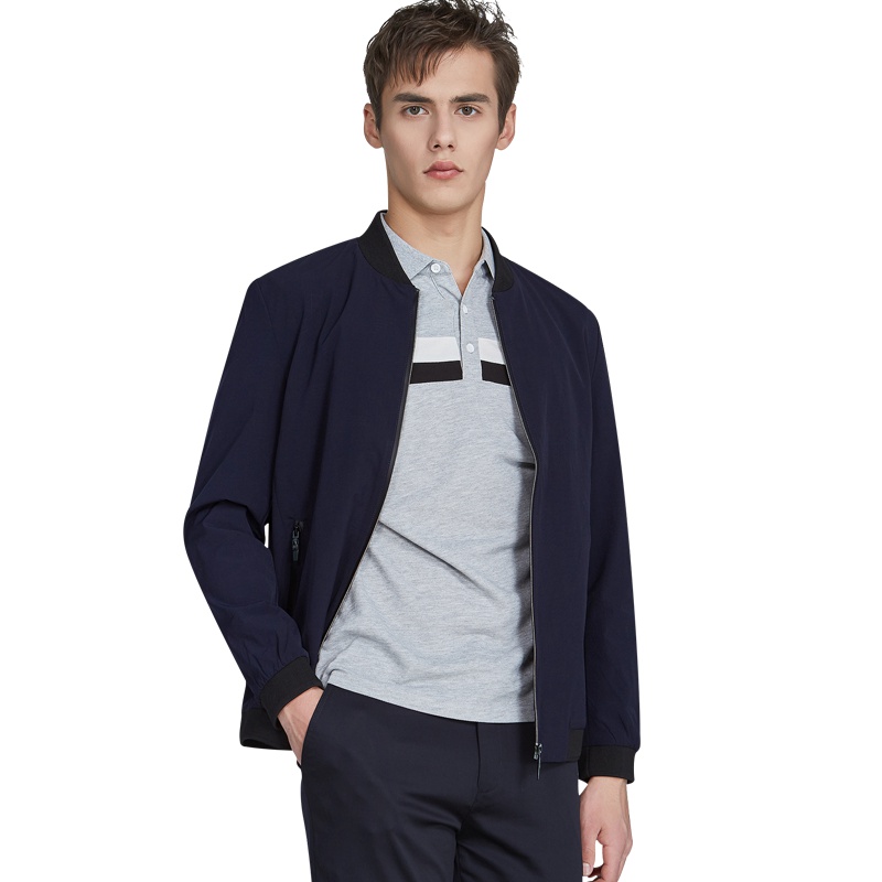 HODO红豆男装 男士夹克 2019春季新款商务休闲男士暗纹夹克外套