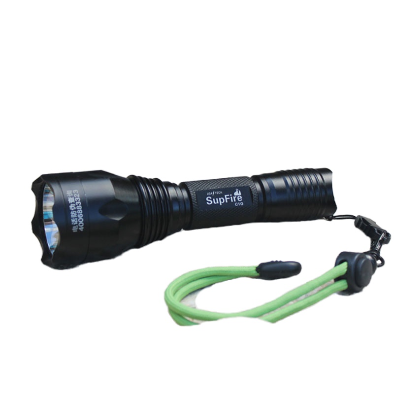 SupFire神火C10/S强光手电筒可充电远射L2 LED家用防水手电骑行 中型手电筒