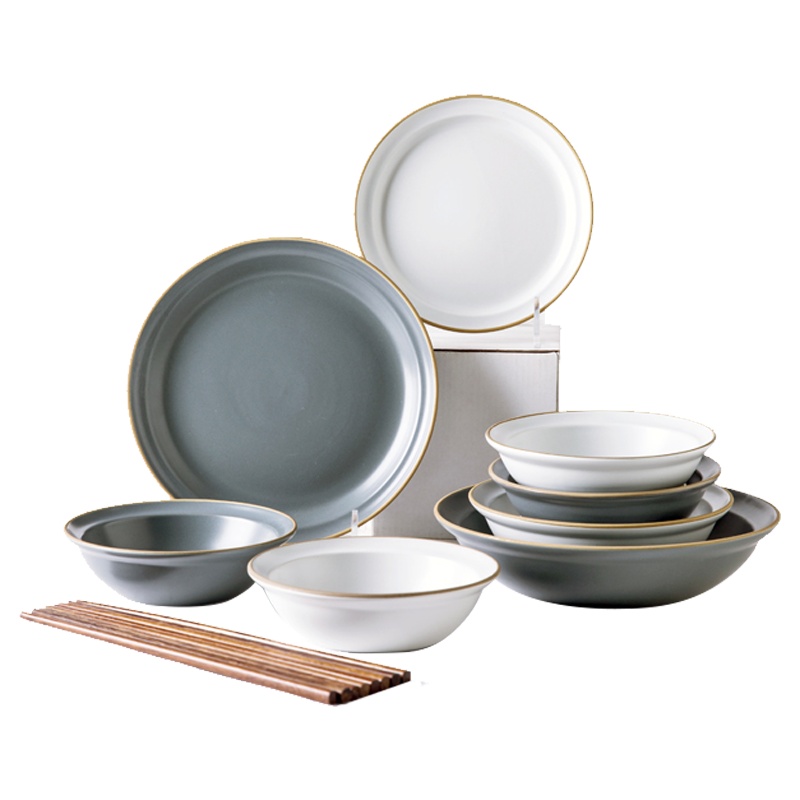 亿嘉IJARL 北欧餐具套装碗盘家用碗碟创意陶瓷碗筷盘子ins网红乔迁礼物餐具 莫兰迪系列