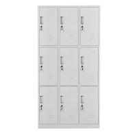 江莱九门更衣柜钢制铁皮员工柜储物柜放鞋柜子金属柜子
