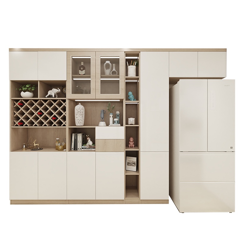 佰丽爱家全屋定制 丽尚系列客餐厅餐边柜北欧简约餐边高柜定制丽尚系列柜体含门板1个投影面积