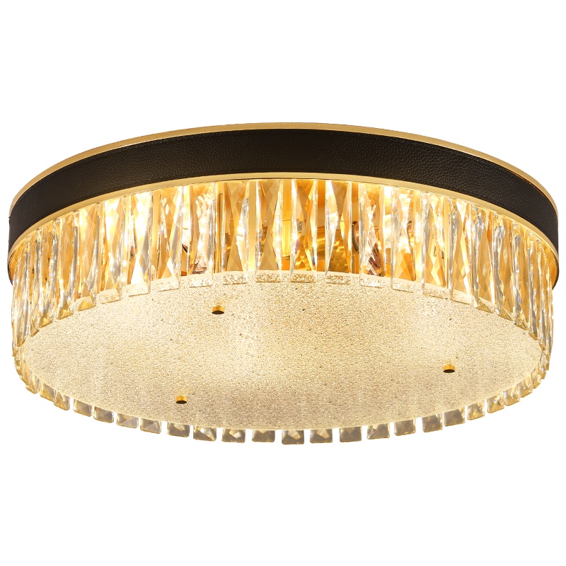 尊阁 现代简约LED奢华大气圆形水晶吸顶灯浪漫温馨卧室灯书房灯创意个性铁艺灯具