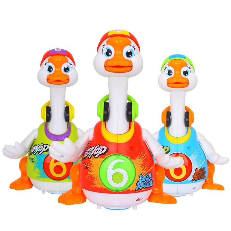 汇乐玩具摇摆鹅婴幼儿宝宝男女孩儿童早教益智玩具跳舞电动0-1-3岁 充电版 颜色随机