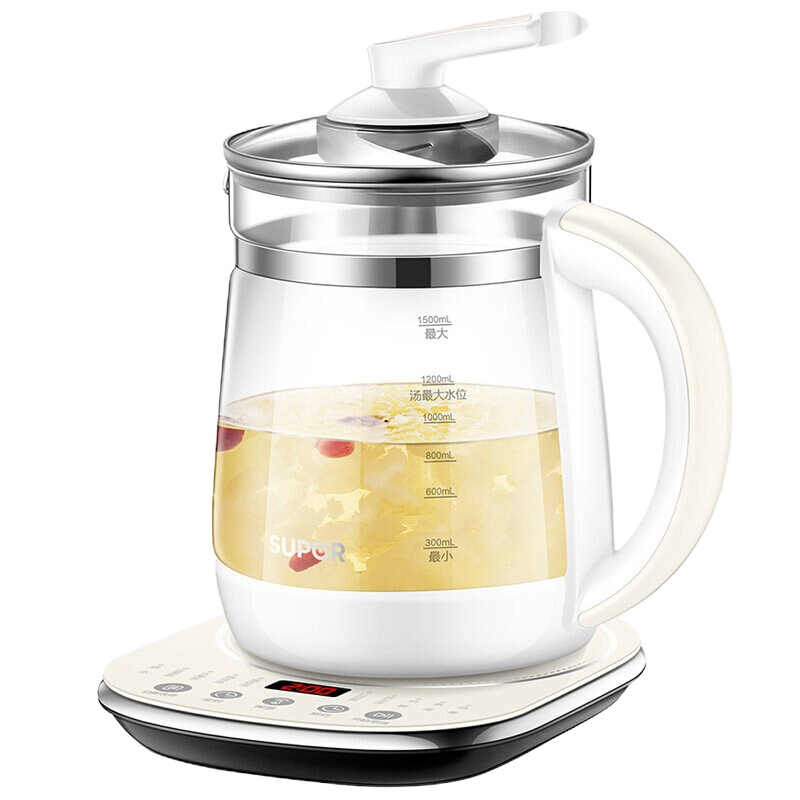苏泊尔(SUPOR) 养生壶多功能简约煮茶壶全自动电热水壶玻璃烧水壶SW-15Y06 单台价格