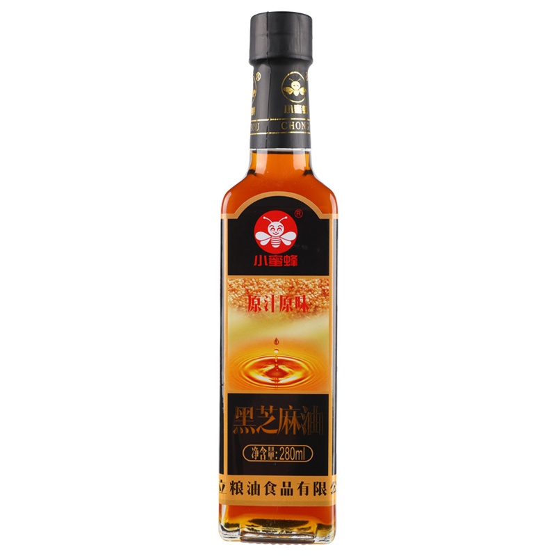 重庆小蜜蜂 黑芝麻香油 280ml*2瓶 压榨食用芝麻油调味 火锅蘸料