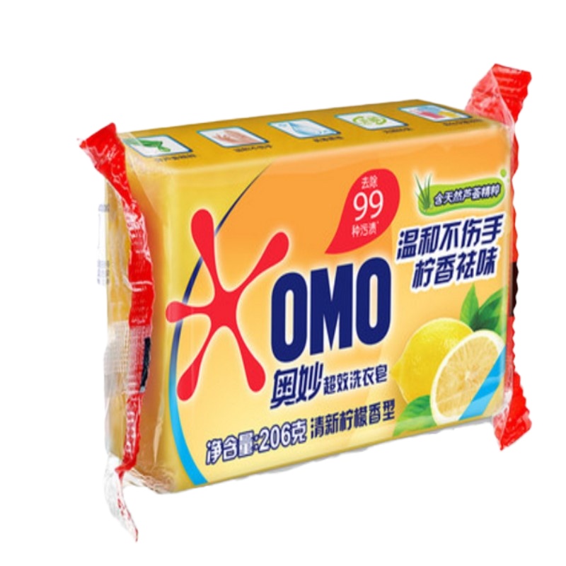 OMO奥妙无磷清新柠檬洗衣皂206g*3块