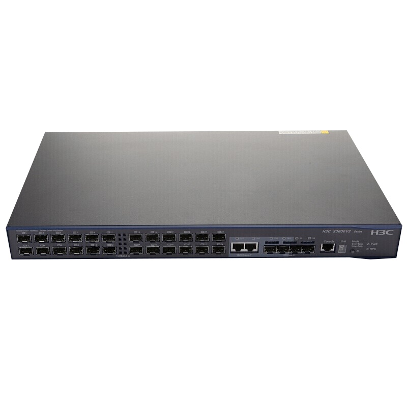 华三(H3C) LS-3600V2-28F-EI 24口百兆智能弹性以太网企业级交换机