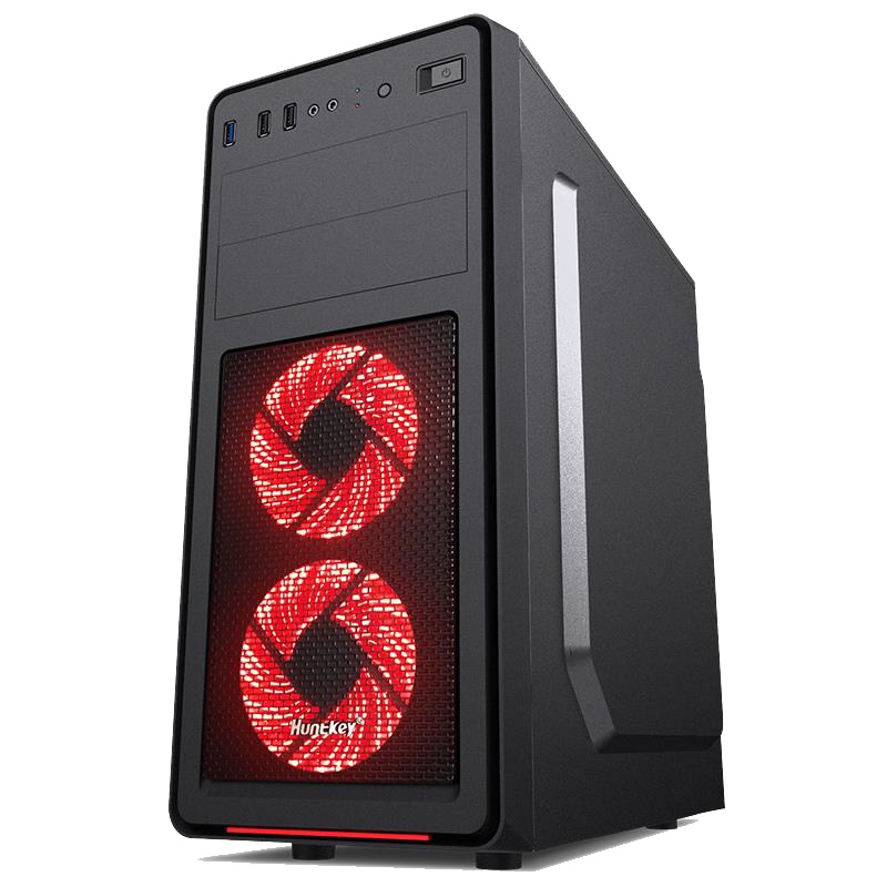 航嘉GS400X小黑台式电脑游戏办公电源下置背线0.6mm厚钢板机箱U3