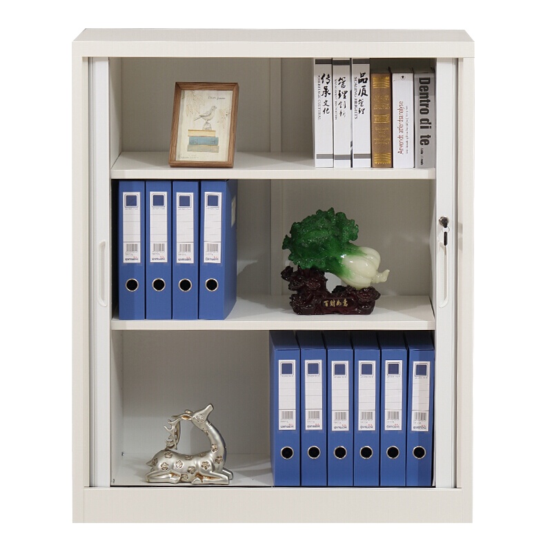 【一鹏】钢制文件柜 纯白色办公柜资料存储柜 铁皮柜卷门柜 900*400*1090