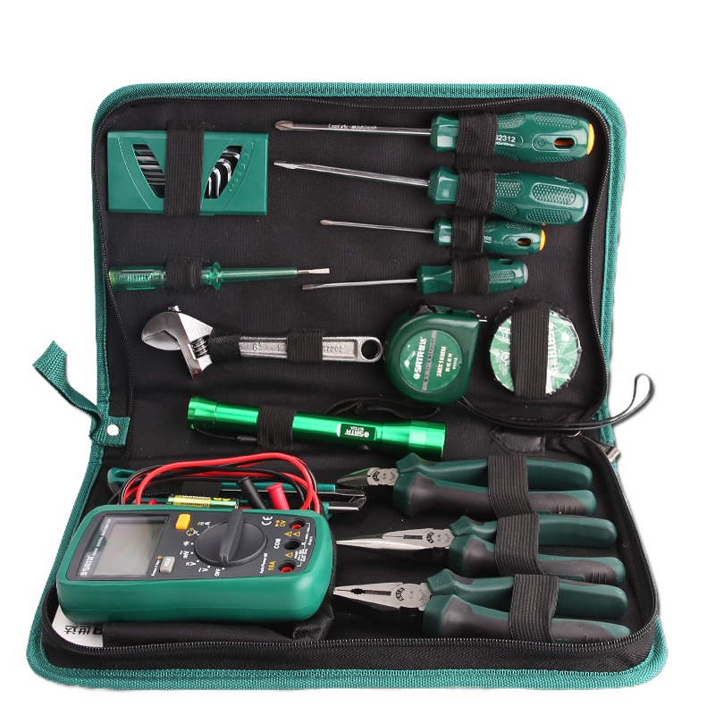 世达(SATA) 工具套装21件电工维修包万用表老虎钳03790 21件电工日常检修组套(03790)