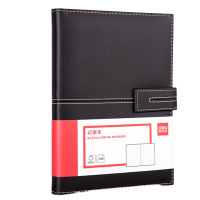得力(deli) 25K120张荔枝纹磁扣皮面本办公用品 工作笔记本 黑色