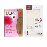 洗护组合3(力士香皂105g*4+洁丽雅毛巾单条装盒装颜色随机)新老包装随机