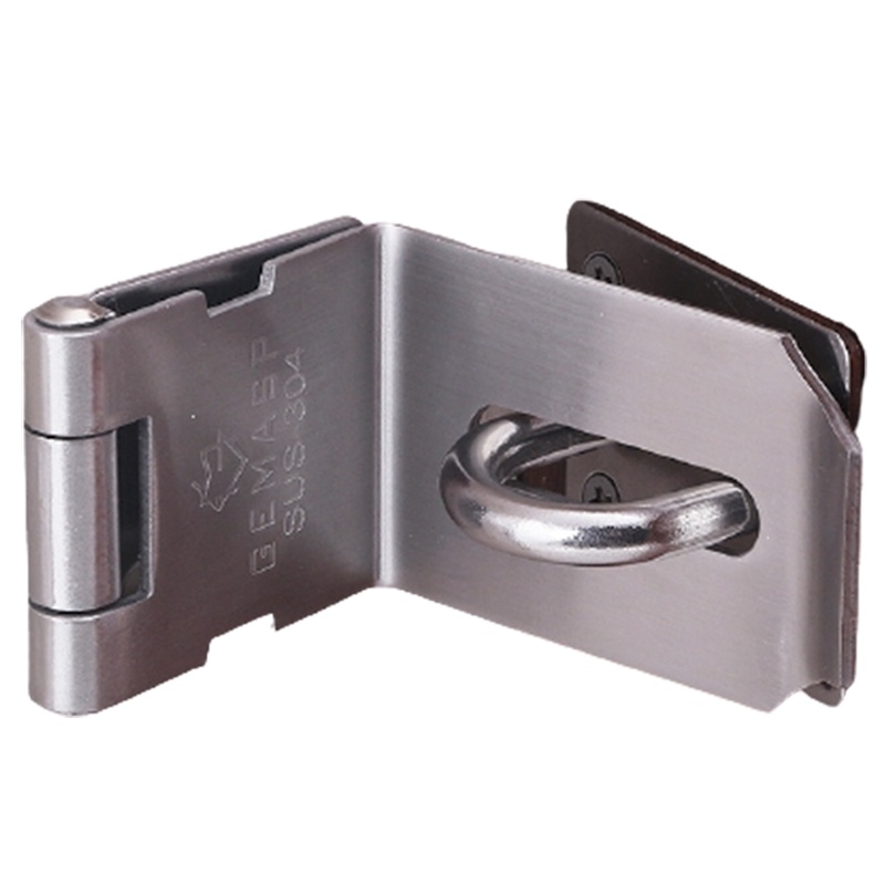 304不锈钢锁扣法耐木门锁挂扣插销门鼻子扣搭扣门栓老式90度门扣锁牌 平开挂锁扣-4寸带挂锁