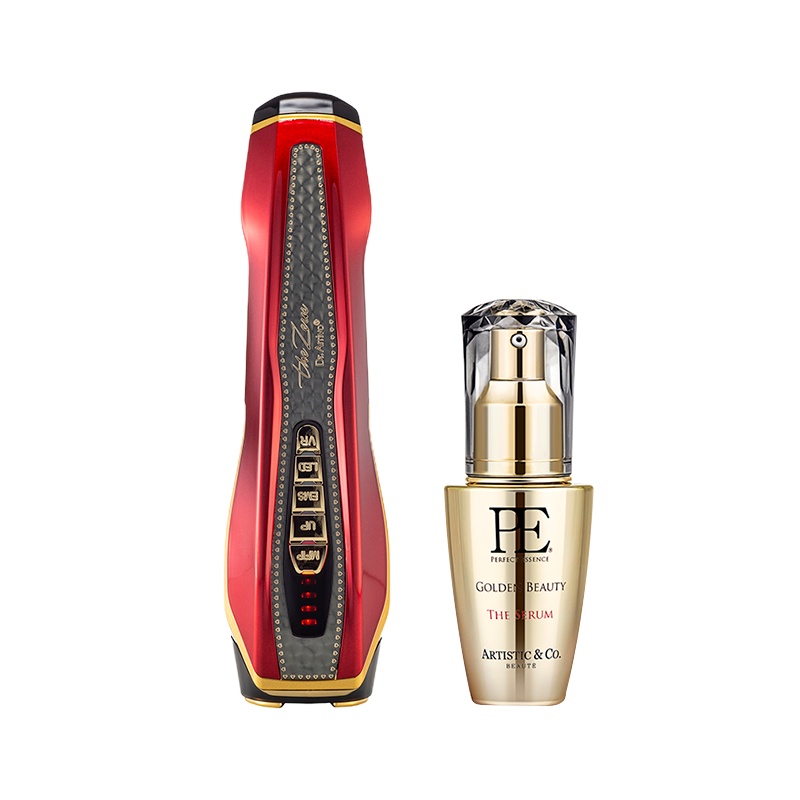 Dr.Arrivo宙斯五代-plus美容仪(红色镶钻+40ml黄金精华液) 24K导头美容仪家用脸部提拉紧致