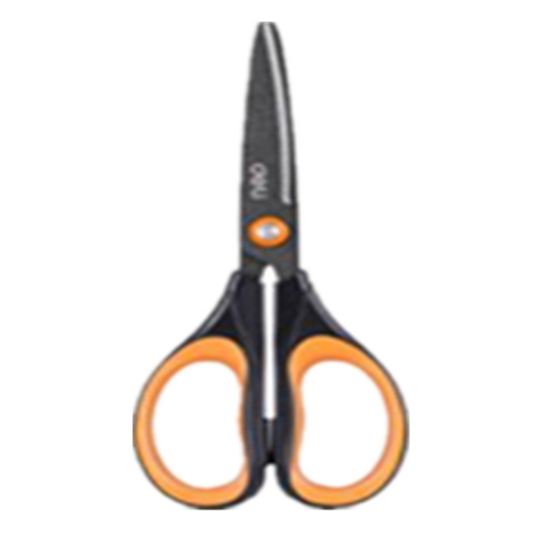 得力(deli)170mm特氟龙材质防粘不锈钢剪刀办公用品6055 白色