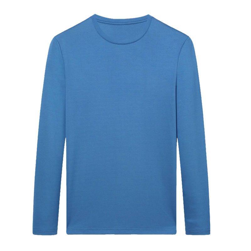 罗曼阿玛尼男装官方旗舰店2021春夏新款品牌男士T恤纯色圆领透气长袖t恤男8605