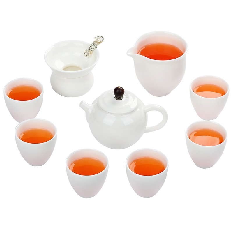 常生源 整套功夫茶具 高白瓷 陶瓷套装 茶壶公杯茶杯茶漏 礼盒包装 阳春白雪套组