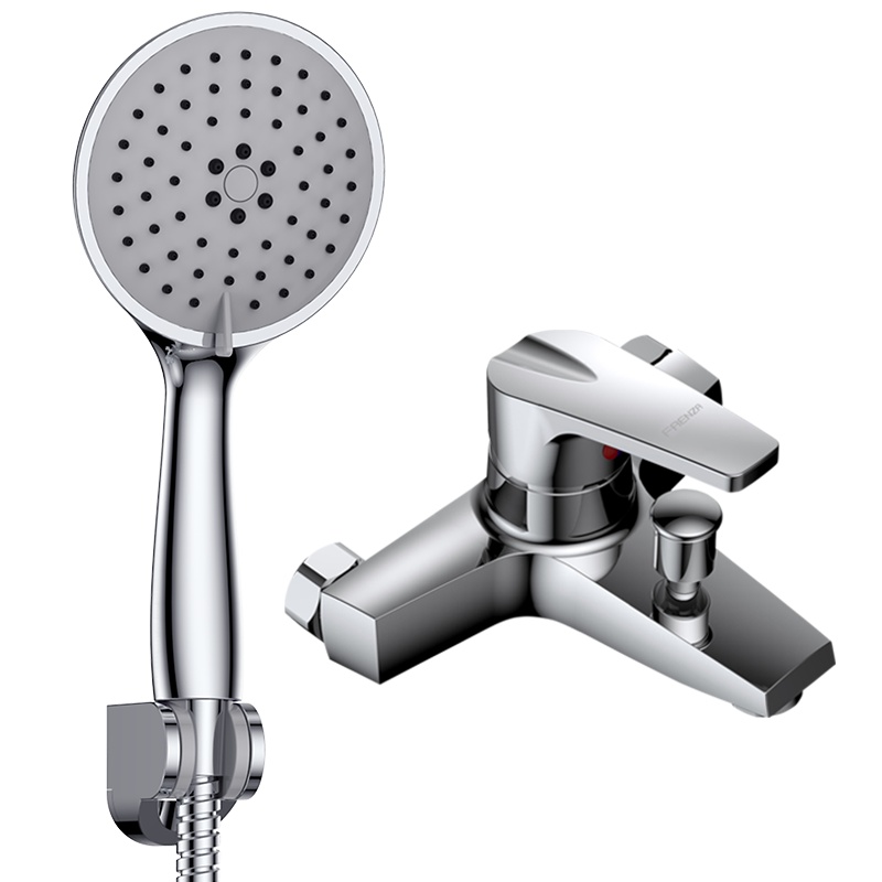 法恩莎(FAENZA)卫浴淋浴简易淋浴花洒套装铜质卫生间淋雨手持喷头全铜挂墙式