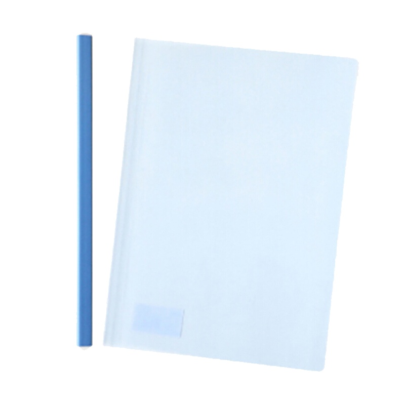 得力 5538 A4水滴形拉杆夹 彩色半透明抽杆文件夹 5mm报告夹简历夹 10只 蓝色