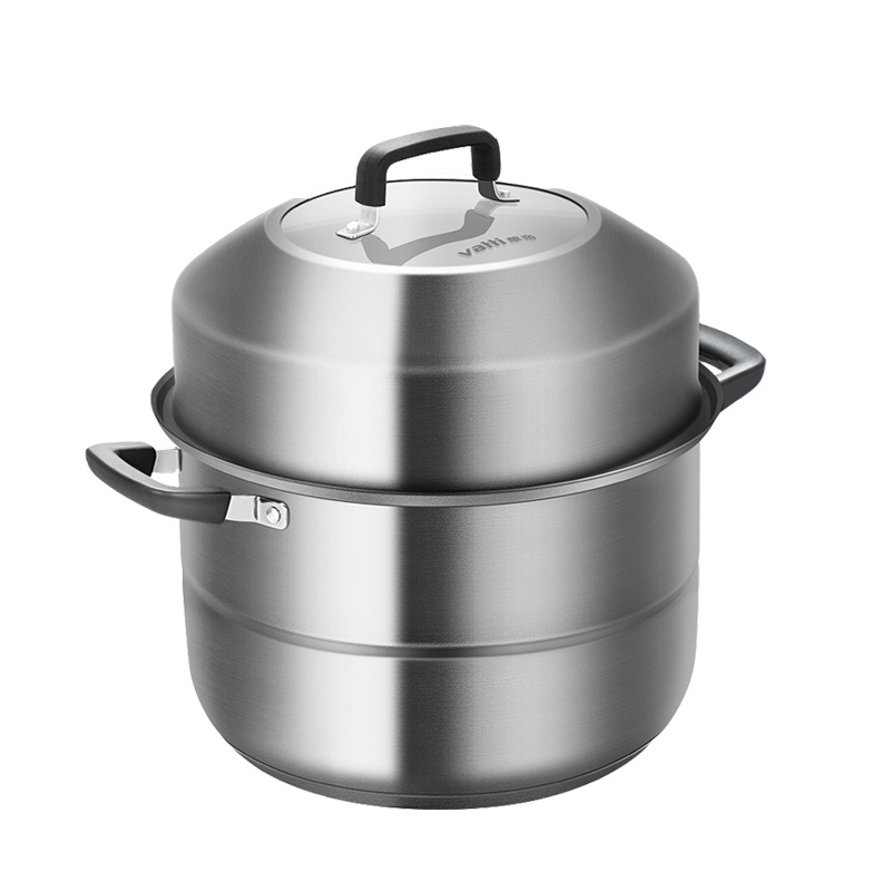 华帝(VATTI)蒸锅不锈钢304加厚大容量高拱盖家用电磁炉煤气通用双层复底带蒸片