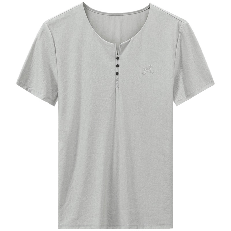 Romon/罗蒙短袖T恤衫男士夏季中青年时尚t恤薄款透气休闲打底衫男