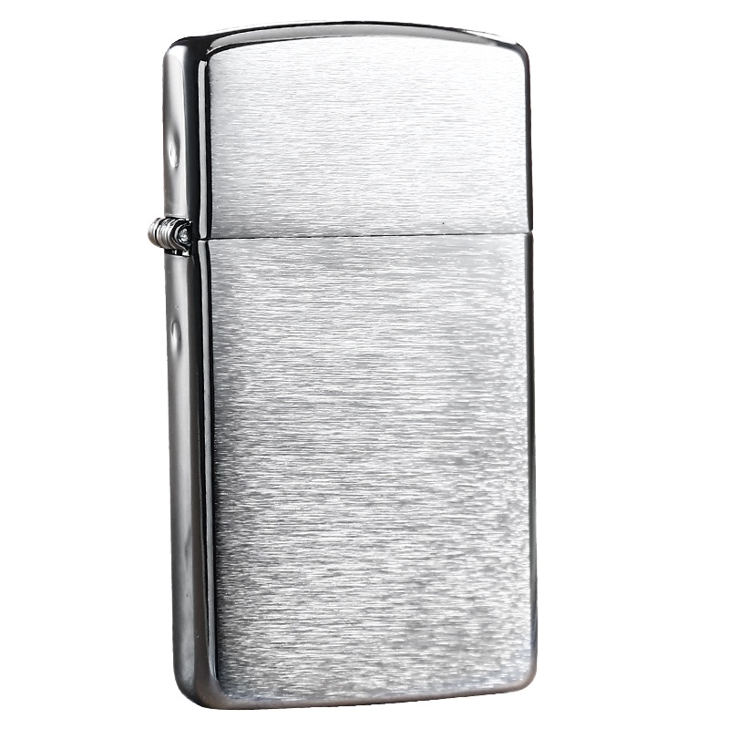 美国ZIPPO打火机 芝宝 纤巧沙子 拉丝镀铬1600 煤油防风火机