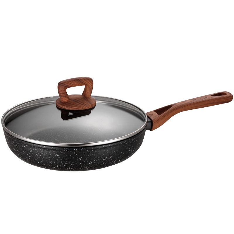 爱仕达(ASD)晶石磁通不粘煎锅24cm 家用多功能烤肉烙饼麦饭石平底锅 省时省油易清洗 煎牛排小锅 燃气电磁炉通用锅具