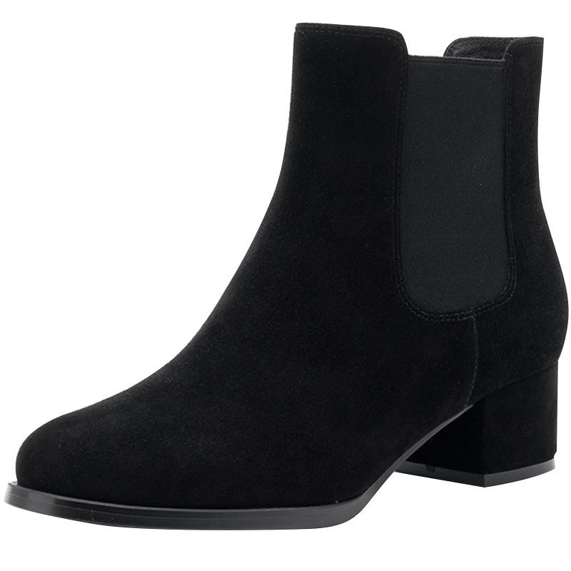 星期六(ST&SAT)专柜同款切尔西圆头中跟粗跟时尚短靴女SS84116056