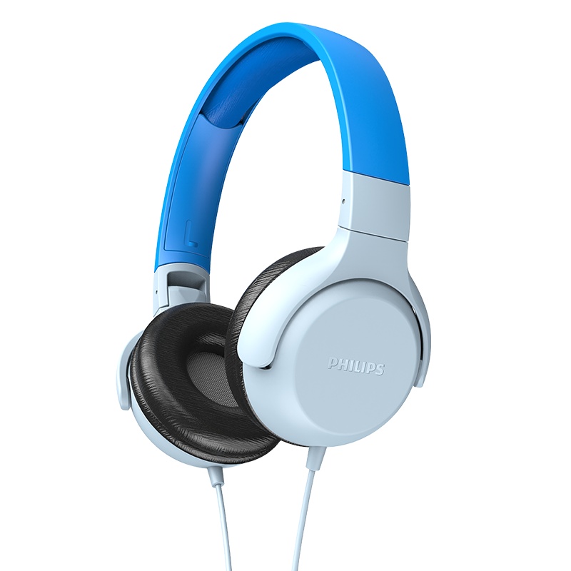 飞利浦(PHILIPS)TAKH101BL(蓝) 头戴式儿童学习耳机听力保护带麦耳机时尚潮流舒适男女生