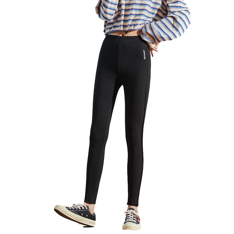 唐狮新款打底裤女秋冬外穿高腰裤子女显瘦遮肚子黑色紧身裤女