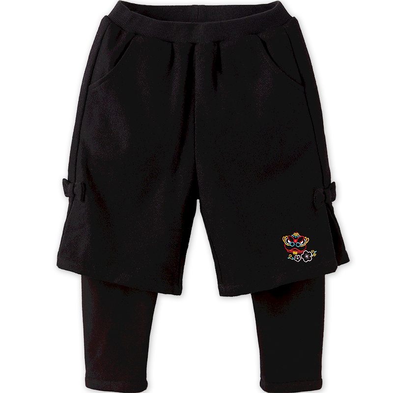 英氏女婴女童短裤加打底裤休闲裤舒适长裤 1812A9513