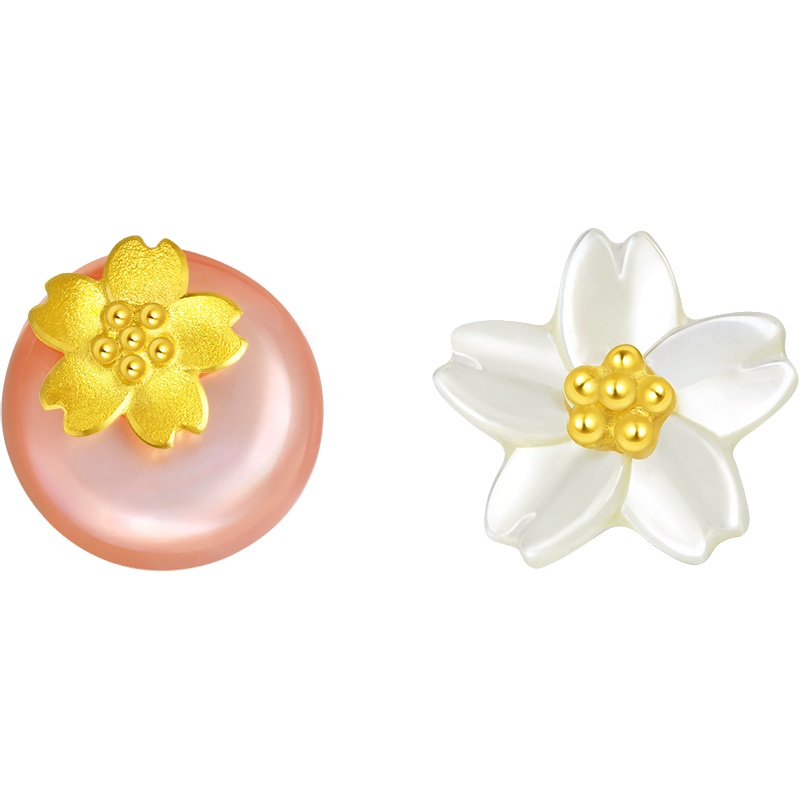周生生(CHOWSANGSANG) 黄金(足金)周生生Daily Luxe吉祥系列樱花耳钉90322E 定价