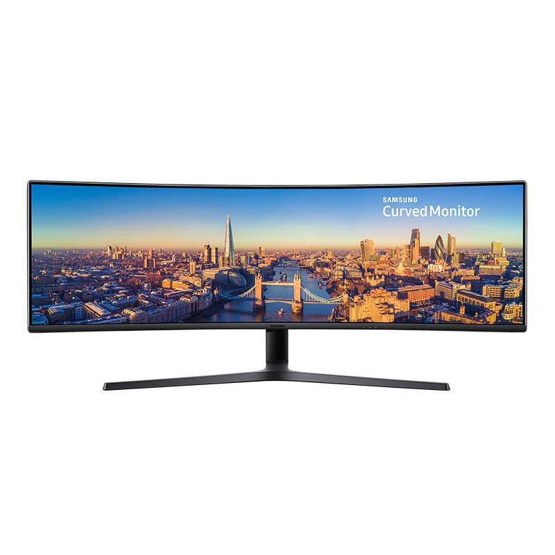 三星48.9英寸带鱼屏商用电脑液晶显示器144Hz/32:9宽屏/分屏/KVM可双源操作/带音箱 单48.9英寸显示器[C49J890DKC]