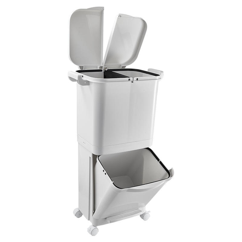 优勤客厅厨房双层分类垃圾桶带盖家用大号创意脚踏干湿分离杂物筒箱子