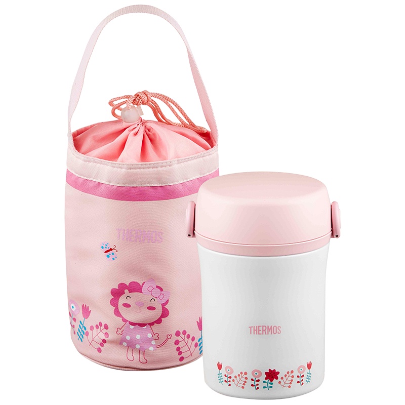 膳魔师(THERMOS)婴童保鲜盒正品多功能保温食物罐三层便当盒饭盒附赠筷子杯袋JBC-803L